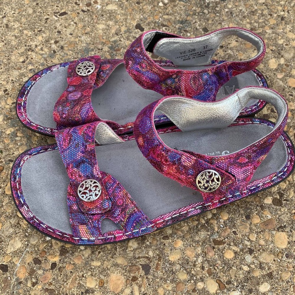 Alegria Comfort Sandals Python Print Leather 37 - image 3